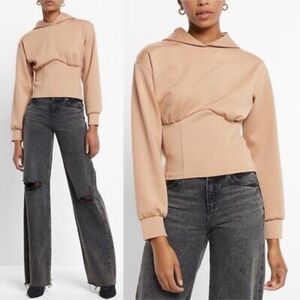 NWT ** Express Nylon Scuba Corset Hoodie **SZ M